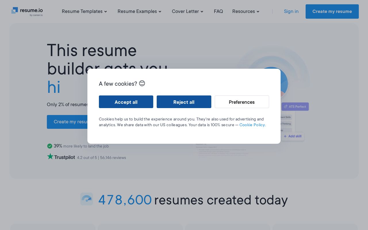 Resume.io screenshot