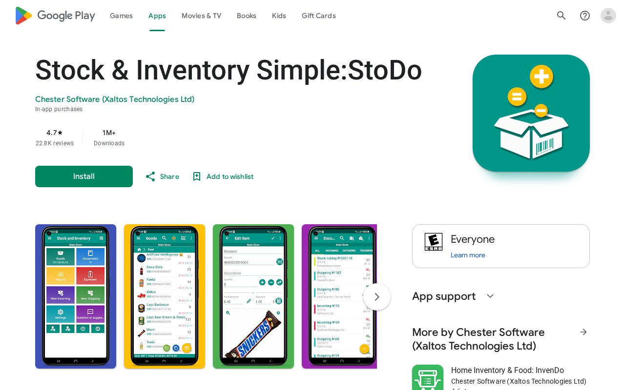 Stock Management App screenshot